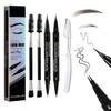 LEKOU 2PCS Lápiz De Cejas De Doble Punta, Natural, De