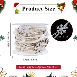 Bekecidi 1 Roll 5m Artificial Bead Ribbon Pearl Christmas Ribbon Beads Chain Ribbon Christmas Wired Ribbon for Christmas Tree Wedding Craft Supplies (Silver)