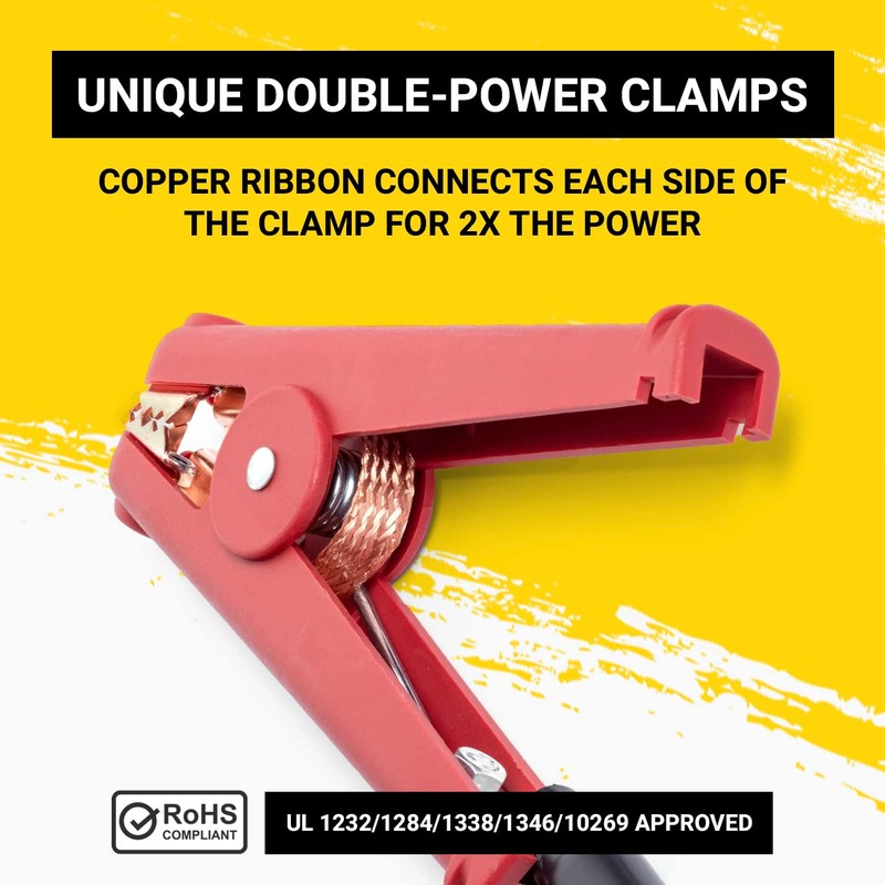 Spartan Power Heavy Duty Jumper Cables with Alligator Clips, 100%