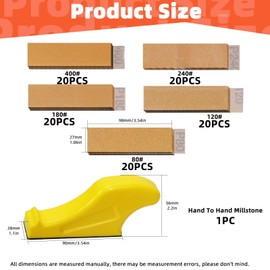 Tanstic 101Pcs Micro Sander Kit, 3.5" x 1" Mini Sander with Hook and Loop Sandpaper-Grit 80 120 180 240 400, Micro Detail Sander Detail Handle Sanding Tools for DIY Crafts, Wood, Small Projects