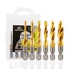 DARTOTEK 6 Pieces Metric Tap Drill Bit Titanium Coated Tap