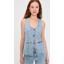 Madewell Women's Denim Scoop Neck Vest in Edmonson Wash, Edmonson Wash, Blue, 4