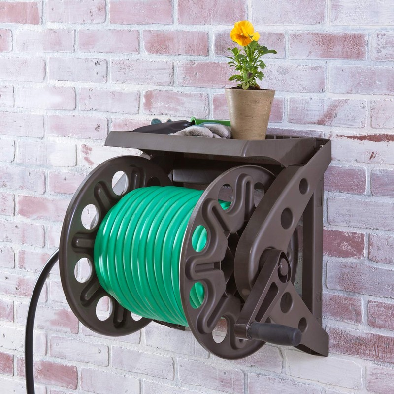 Liberty Basics 512 Wall Mounted Hose Reel with Shelf