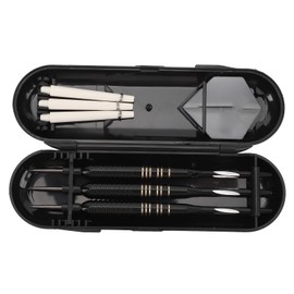 Dart Set Professional Steel Aluminum PET Knurling Grooves Design with Carry Case Metal Tip Darts Set for Party Practice Black