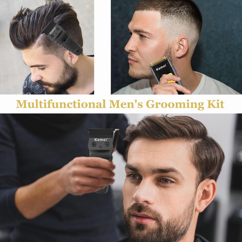 KEMEI Professional Hair Trimmer for Men Cordless, Foil Shaver with