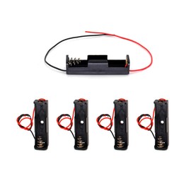 MulticoloredLED 1 Soporte para Pilas AA con Funda para Interruptor, Cajas de Almacenamiento con Cables y Interruptor de Encendido/Apagado (Paquete de 5), 1AA-5Pcs