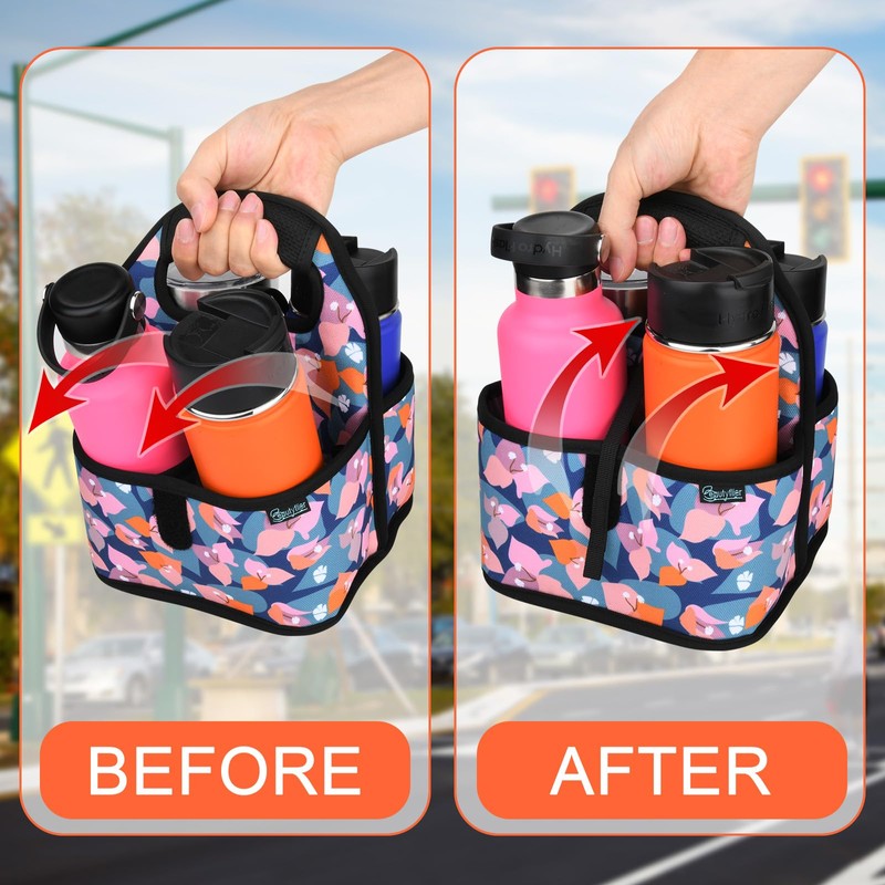 Beautyflier Reusable Insulated Coffee Cup Carrier, Portable Drink Holder with