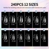 CyyaPeaap Medium Coffin Nail Tips, 240Pcs Acrylic Soft Nails Gel