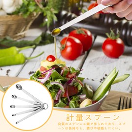 Doyime Measuring Spoons (Set of 5) Flour Measuring Spoons Stainless Steel Mini Spoons Dishwasher Safe Tablespoons Teaspoons Liquid Condiment Coffee Baking Cooking Family Cookware Compact Storage