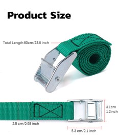 RilexAwhile Lashing Straps 2 Ft x 1 Inch Tie Down Straps up to 600lbs, 6 Pack (1inch x 2ft, green)