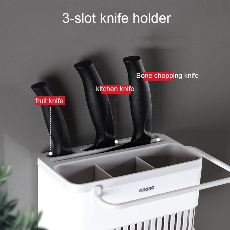 Hosoncovy Utensil Wall Holder and Countertop Cutlery Drainer - Tableware