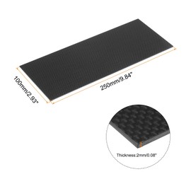 QUARKZMAN 1 Piece Carbon Fibre Board 100 x 250 x 2 mm Glossy Surface Pultruded Flat Carbon Fibre Strips Plain Weave Panel Plate for Kites RC Aeroplane