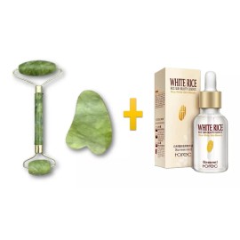 GROUP Combo Rodillo Dejade Piedra Guasha + Serum Hidratante Arroz