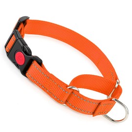 Martingale Collar for Dogs with Buckle, Reflective Dog Choke Collar Escape Proof No Pull Cinch Dog Training Collars Adjustable for XS Small Medium Large Breed Pet Dogs, Orange S