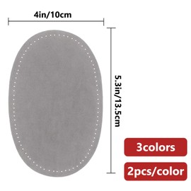 3 Pairs Sew On Oval Elbow Knee Patches, Oval Elbow/Knee Patch with Stitching Holes, Sewing Repair Patches Clothing Accessories for Jackets Trousers Repair Crafts