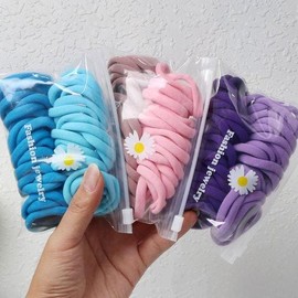 헤어 고무줄 머리끈 통통 대용량 50개 헤어끈 ur 282 Hair Rubber Band Thick Large Capacity 50pcs Hair Ties ur 282