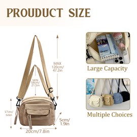XSDSLS Crossbody Bag for Women Square Bag Small Cross body Bags with Adjustable Strap Shoulder Bags for Travel Walking Outdoor Gym Festival (White)