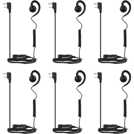 Retevis Swivel Two Way Radio Headset, Walkie Talkie Earpiece with Mic, Coil Tube, 2 Pin, for RT22 RT21 RT19 H777, Compatible with Baofeng UV-5R H-888S Walkie Talkie, Two Way Radio Earpiece(6 Pack)