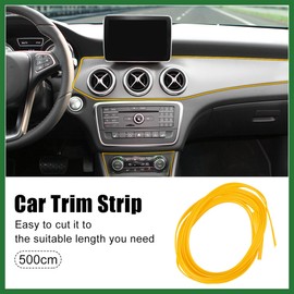 Motoforti 5m Yellow DIY Car Interior Exterior Decoration Trim Strip Long-lasting