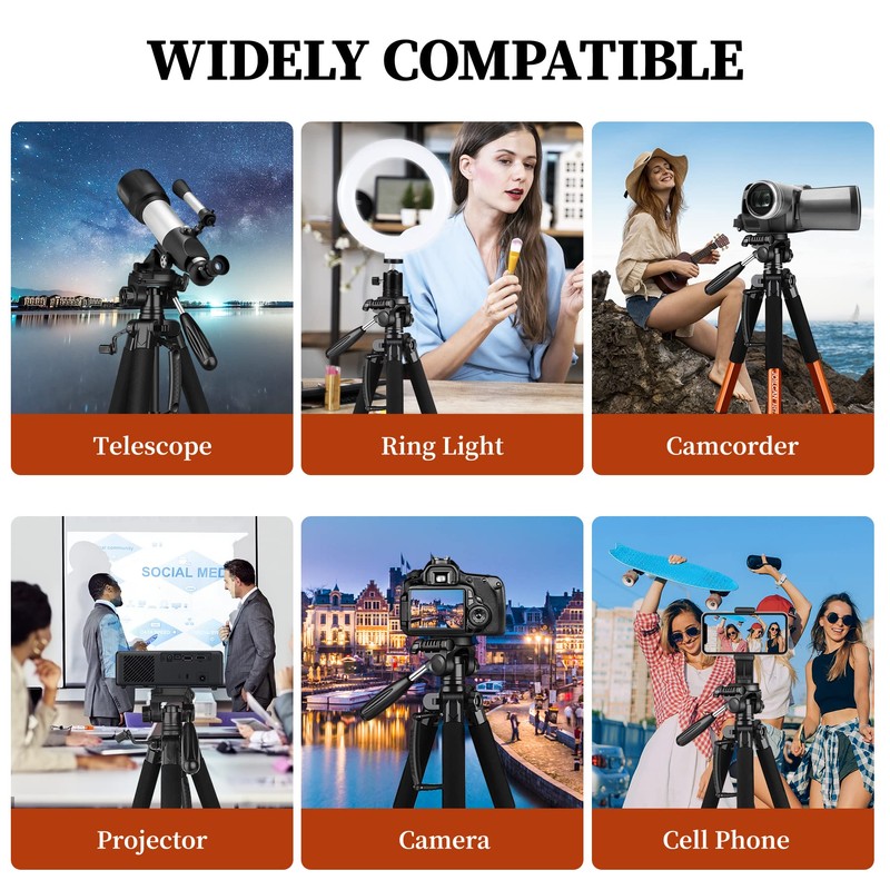 JOILCAN Tripod Camera Tripods, 74" Tripod for Camera Cell Phone