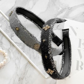 (2 types) Burnaby Unique Gold Pendant Hairband Warm Gray / (2종) 버나비 유니크 골드 팬던트 헤어밴드 웜그레이