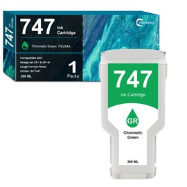 747 Chromatic Green 300-ml Ink Cartridge (P2V84A) Replacement for HP 747 P2V84A Chromatic Green High Capacity Ink for DesignJet Z9+ & Z9+dr Large Format Photo Printer (1-Pack, P2V84A Chromatic Green)
