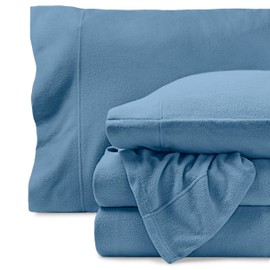 Bare Home Super Soft Fleece Sheet Set - Queen Size - Extra Plush Polar Fleece, No-Pilling Bed Sheets - All Season Cozy Warmth (Queen, Coronet Blue)