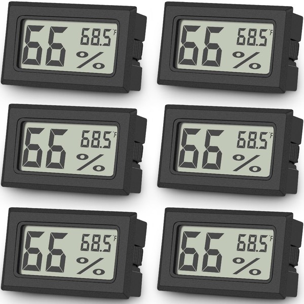Vaikby 6-Pack Mini Digital Thermometer Hygrometer, Indoor Humidity Monitor, Temperature