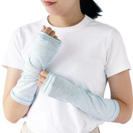 Kinuya SO6928 Cool Silk Arm Cover, UV Protection, blue, (sky)