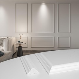 Art3d Pre-Cut Wall Molding Set of 6 pcs, Ready-to-Assemble Wainscoting Panels for Interior Wall Décor Living Room Bedroom Accent Wall - Installed with Glue, 3 Top 3 Bottom