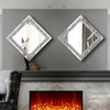 XIHACTY 2 Piece Wall Mirrors, Crush Diamond Mirrors Decor, Silver