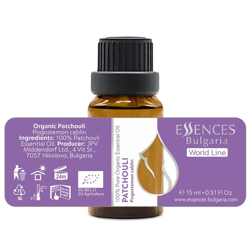 Essences Bulgaria Organic Patchouli Essential Oil 15 ml | Pogostemon