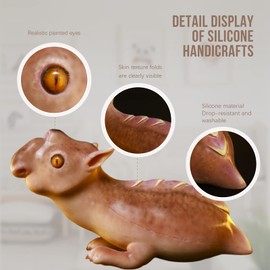 AISITE Realistic Animal Statues Ornament - 9 Inch Silicone Dinosaur Sculpture Model, for Outdoor Decor, Indoor Home Office Bedroom Decor