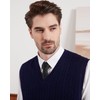 Kallspin Men's Knitted Vest Pulunder Sleeveless Cable Knit V-Neck Wool