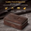 SEMKONT Cigar Humidor,Leather Travel Cigar Humidor,Include 4 Cigar Tubes with