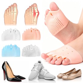 4pair Alignura 3 in 1 Pro Toe Straighteners, Silicone Toe Separators, Bunion Corrector Hammer Straighteners Spacers for Women Men Gel Toe Separators, Breathable and Lightweight Yoga Running Travel