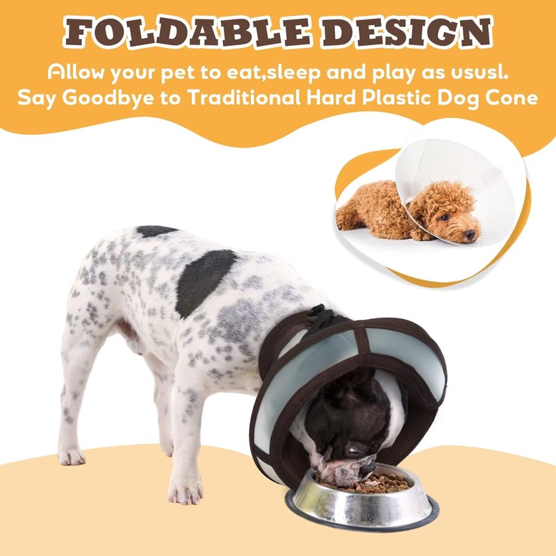 AuraPaw Soft Dog Cone for Dogs After Surgery,Foldable Dog's Cone