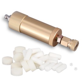 PCP Air Compressor Filter Dryer 4500Psi 30Mpa, High Pressure Pump Oil Water Seperator for PCP Rifle, Air Guns, SCUBA Cylinders Tank, with Quick Connector, Filtration Replacements (small gold)