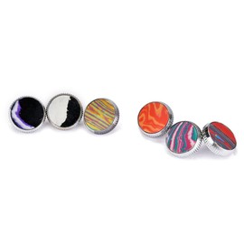 Alnicov 6pcs Trumpet Valve Finger Buttons Colorful Stone Parts Trumpet Valve Caps Accessories