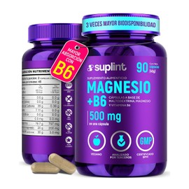 Citrato de Magnesio 200 mg con Vitamina B6 + Magnesio Complex – Suplemento Vegano de Magnesio de Alta Absorción – Anti Calambres Musculares – Sin OGM – 90 Cápsulas