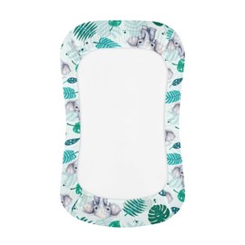 Zanxiantu Elephant Baby Lounger Tropical Palm Leaves Lounger Pillow for Baby 0-12 Months Newborn Bed Breathable Boys Girls Universal Fit