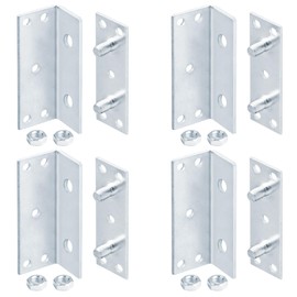 4 Sets Bed Rail Bracket,3-1/4" x 1" No-Mortise Wood Bed Frame Brace Surface Mounted