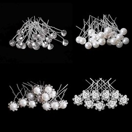 BetterJonny 40 Pieces Pearl Hair Ornaments, U-pins, Hairpins, Weddings, Flowers, Rhinestones, Pearl Hair Accessories, Pearl Pins, Kimonos, Brides, Graduations, School Entrance Ceremonies, Kimonos, Coming-of-Age Ceremonies, Pearls, Hair Ornaments (B)