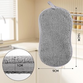 6er Set Spülschwamm Waschbar – Küchenschwamm mit Mikrofaser, 2 leistungsstarke Seiten für gründliche Reinigung – Spüllappen ideal gegen hartnäckigen Schmutz, 10x8 cm