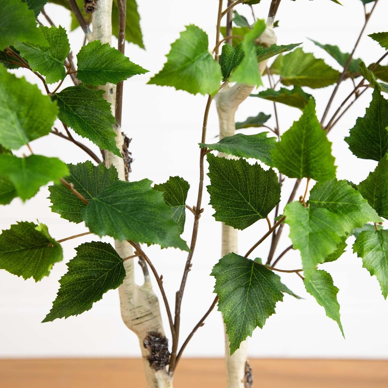 Nearly Natural 5ft. Artificial Birch Tree with Real Touch Leaves