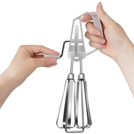 Egg Beater Mixer,Stainless Steel Rotary Hand Whip Whisk Hand Mixer Plus Egg Beater Cooking Tool Suitable For Kitchen Gadget