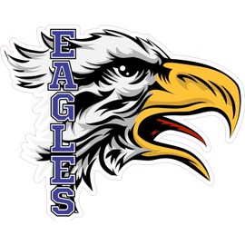 StickerTalk Blue Eagle Head Mascot, 5 inches by 4 inches