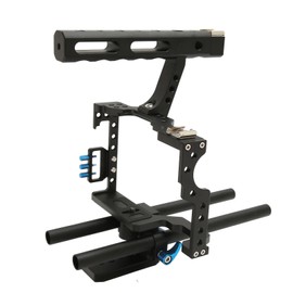 Camera Video Cage Lightweight Aluminum Alloy Camera Cage Rig with Cold Shoe and Cheese Top Handle for GH4 A7S A7 A7R A72