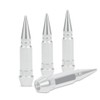 4 Pcs Silver Aluminum Tires Stem Caps 60mm Spiked Lug