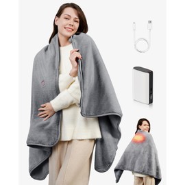 RayoLife Cordless Heated Blanket – Portable Battery Operated Throw with Rechargeable Pack, Far Infrared Heat, Soft Faux Rabbit Fur for Home, Office, Travel, Camping